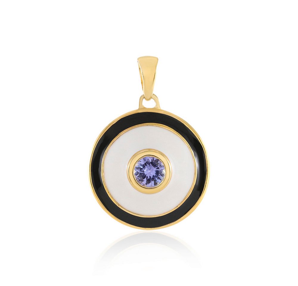 Cavill Kettenanhänger Cavill Tansanit 0,45 ct Rundschliff Anhänger, 925 Silber vergoldet (1-tlg) von Cavill