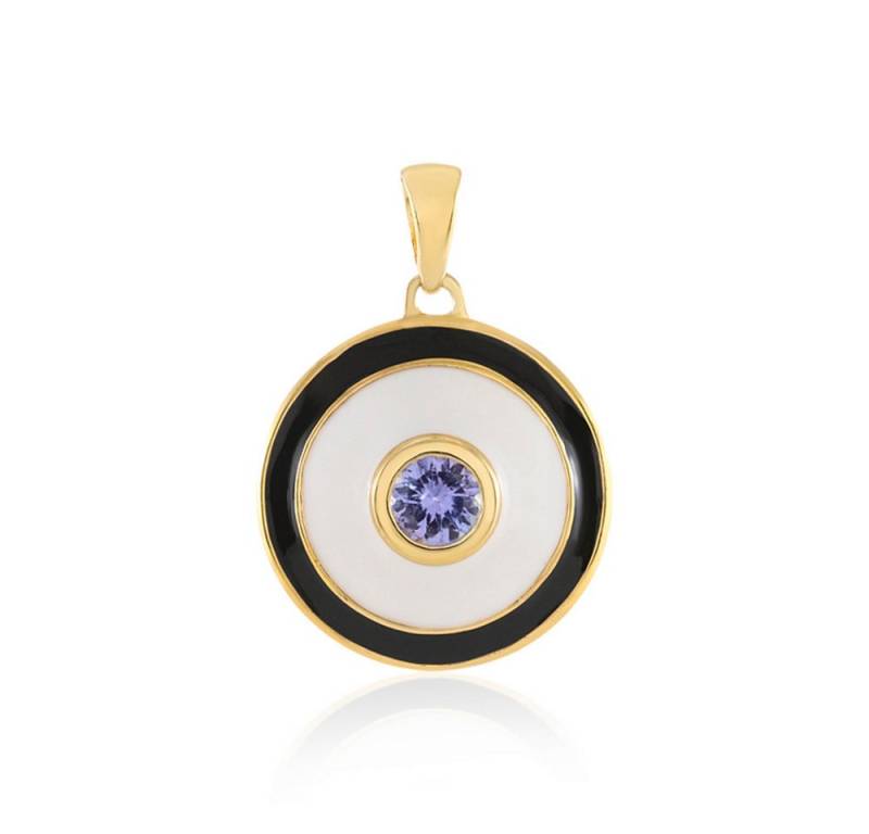 Cavill Kettenanhänger Cavill Tansanit 0,45 ct Rundschliff Anhänger, 925 Silber vergoldet (1-tlg) von Cavill