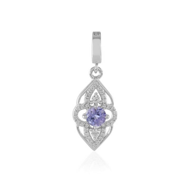 Cavill Kettenanhänger Cavill Silberanhänger mit rundem 29x11 mm Tansanit & Zirkon (1-tlg) von Cavill
