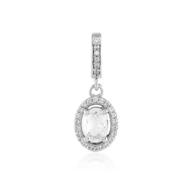 Cavill Kettenanhänger Cavill Zirkon Silberanhänger 1,55 ct oval platinierter Echtschmuck (1-tlg) von Cavill