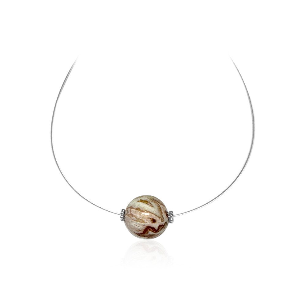 Cavill Collier Mexikanischer roter gebänderter Achat, rostfreie Halskette, 19,7ct (1-tlg) von Cavill