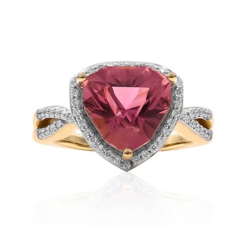 Cavill Diamantring Schicker 4,65ct Rosa Kalifornischer Turmalin 18K Gold Ring, USA (1-tlg) von Cavill