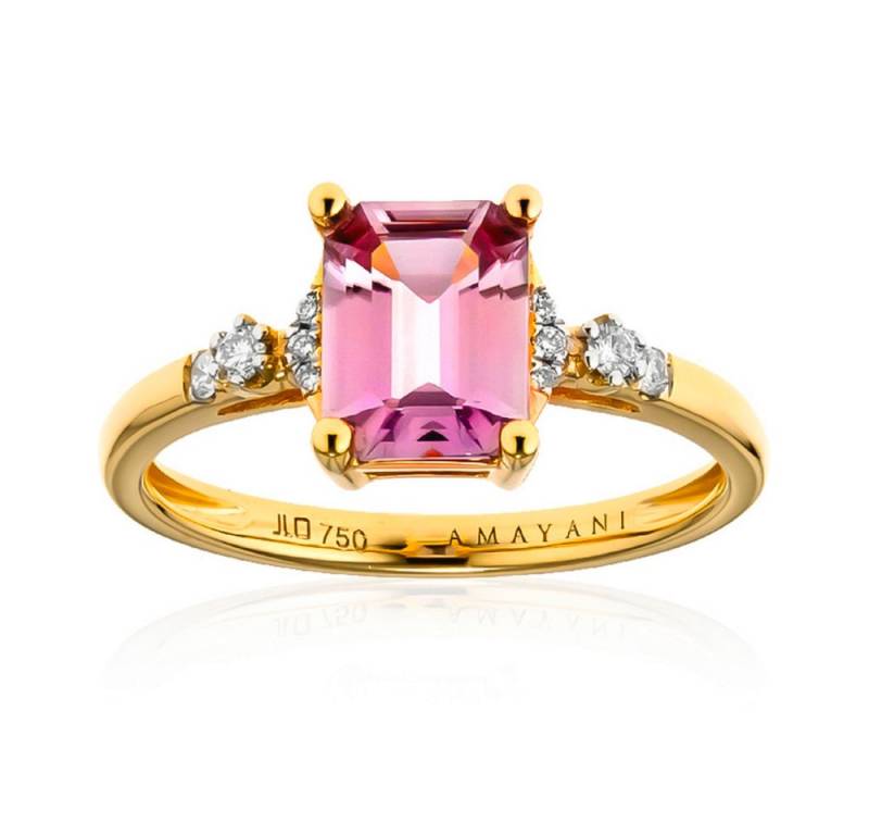 Cavill Diamantring Cavill 18 Karat Gelbgold Ring mit 1,29 ct rosa Diaspor & Diamant Halo (1-tlg) von Cavill