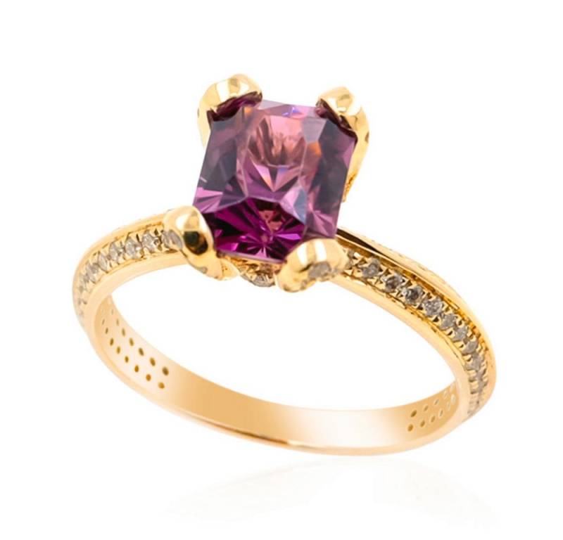 Cavill Diamantring Umbalit Ring 375er Gelbgold, 2,03 ct Oktagon Fancy, 174 Diamanten (1-tlg) von Cavill