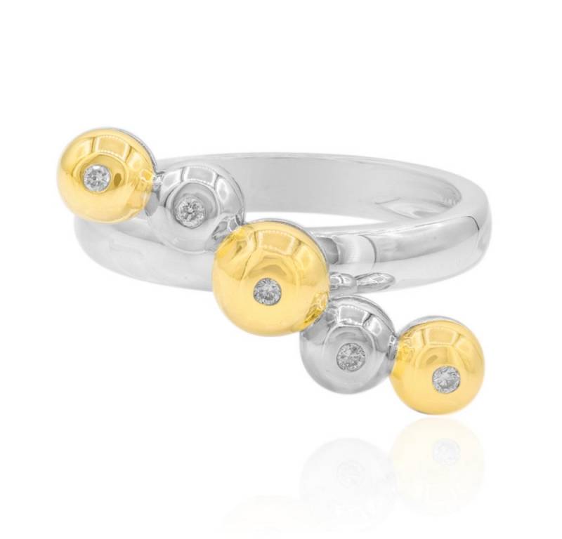 Cavill Diamantring Cavill Ring aus 925er Silber mit 0,05 ct Diamanten und Goldplattierung (1-tlg) von Cavill