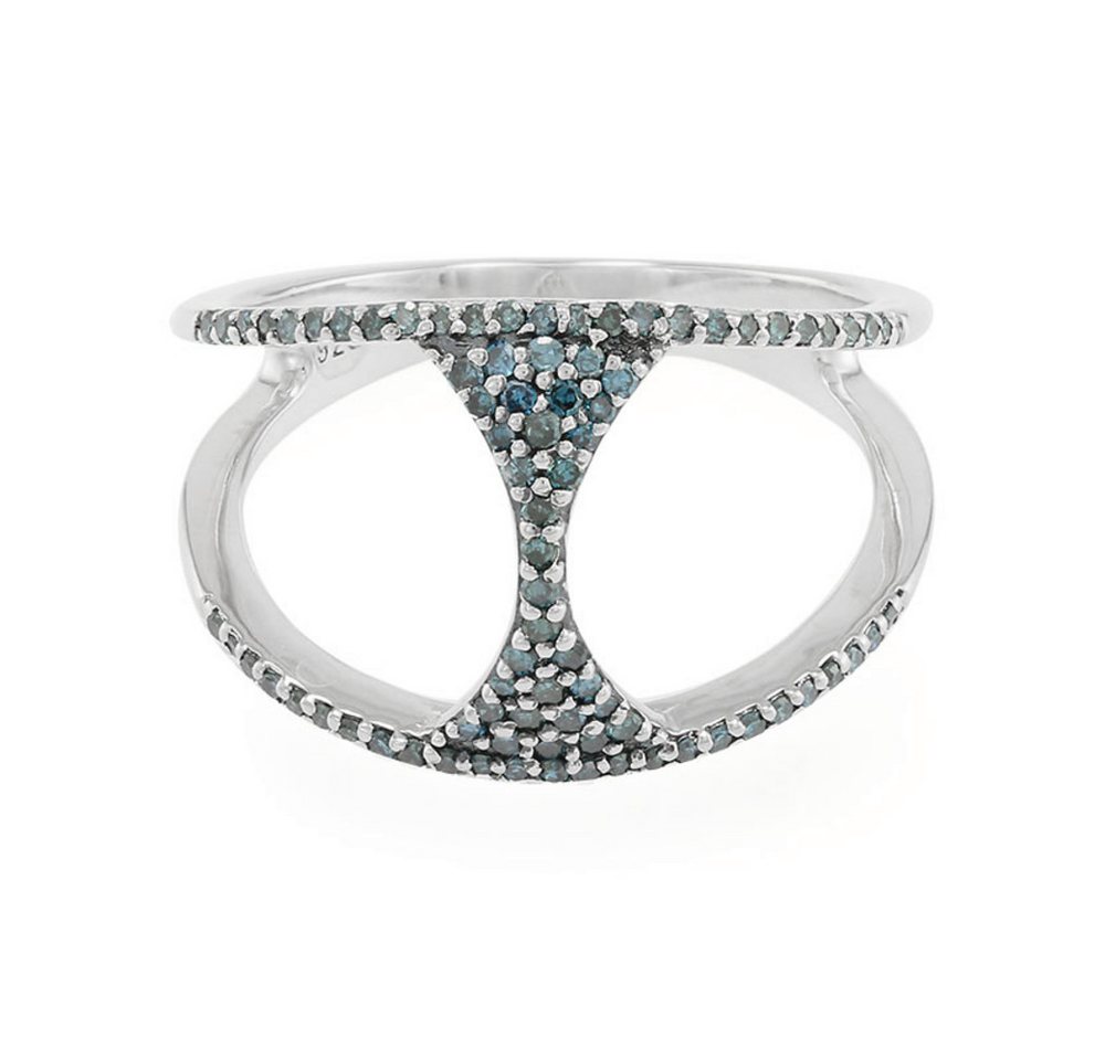 Cavill Diamantring Cavill Ring aus rhodiniertem 925er Silber, 0,25 ct Blaudiamant (1-tlg) von Cavill