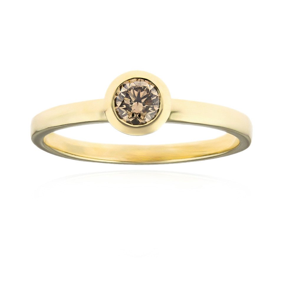 J Classics Diamantring 9K SI1 Argyle Champagne Diamond Gold Ring (CUSTODANA) (1-tlg) von J Classics
