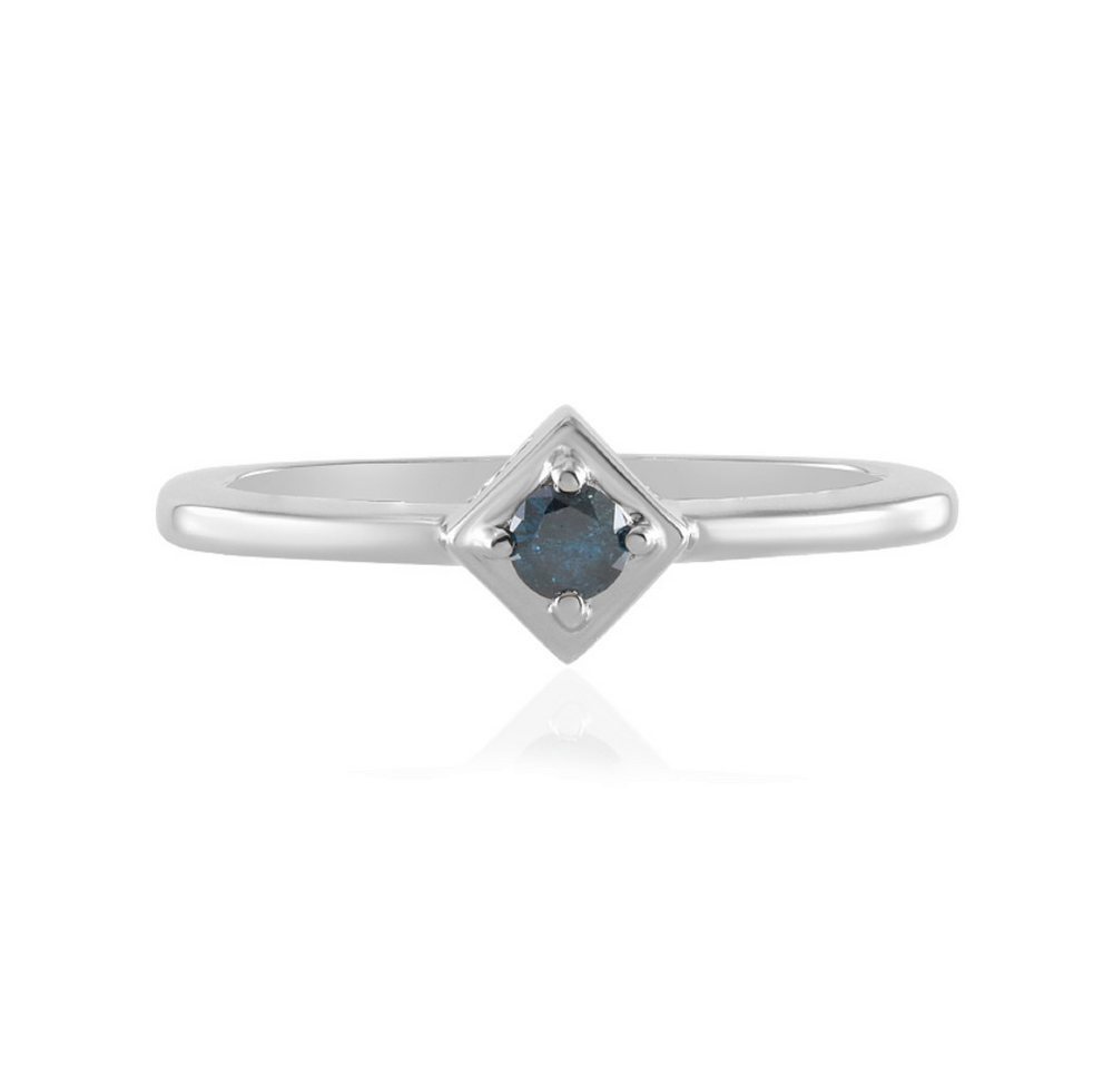 Cavill Diamantring Cavill Ring 925 Sterlingsilber, rhodiniert, blauer Diamant 0,10 ct (1-tlg) von Cavill