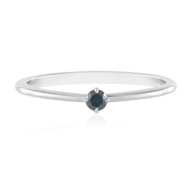 Cavill Diamantring Cavill Ring Sterling Silber platinplattiert mit 0,06 ct blauem Diamant (1-tlg) von Cavill
