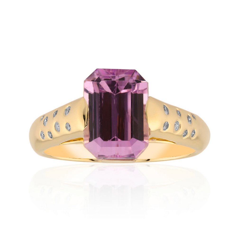 Cavill Diamantring Cavill Patroke-Kunzit Ring 3,92 ct 375 Gelbgold Diamanten SI1 (1-tlg) von Cavill