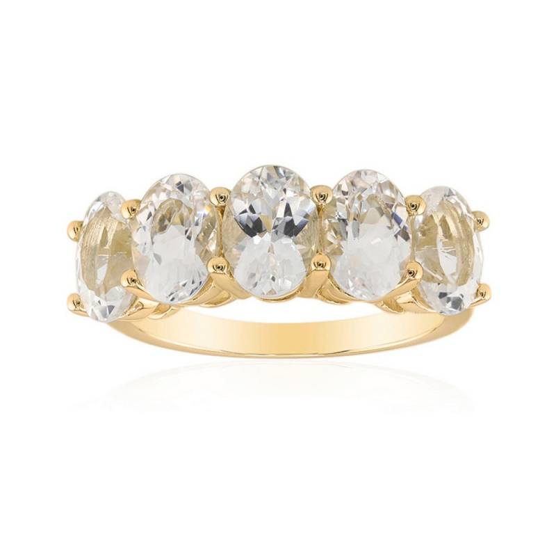 Cavill Goldring 9-karätiger Gelbgoldring mit 5 pink Danburiten, 3,15 ct Oval (1-tlg) von Cavill