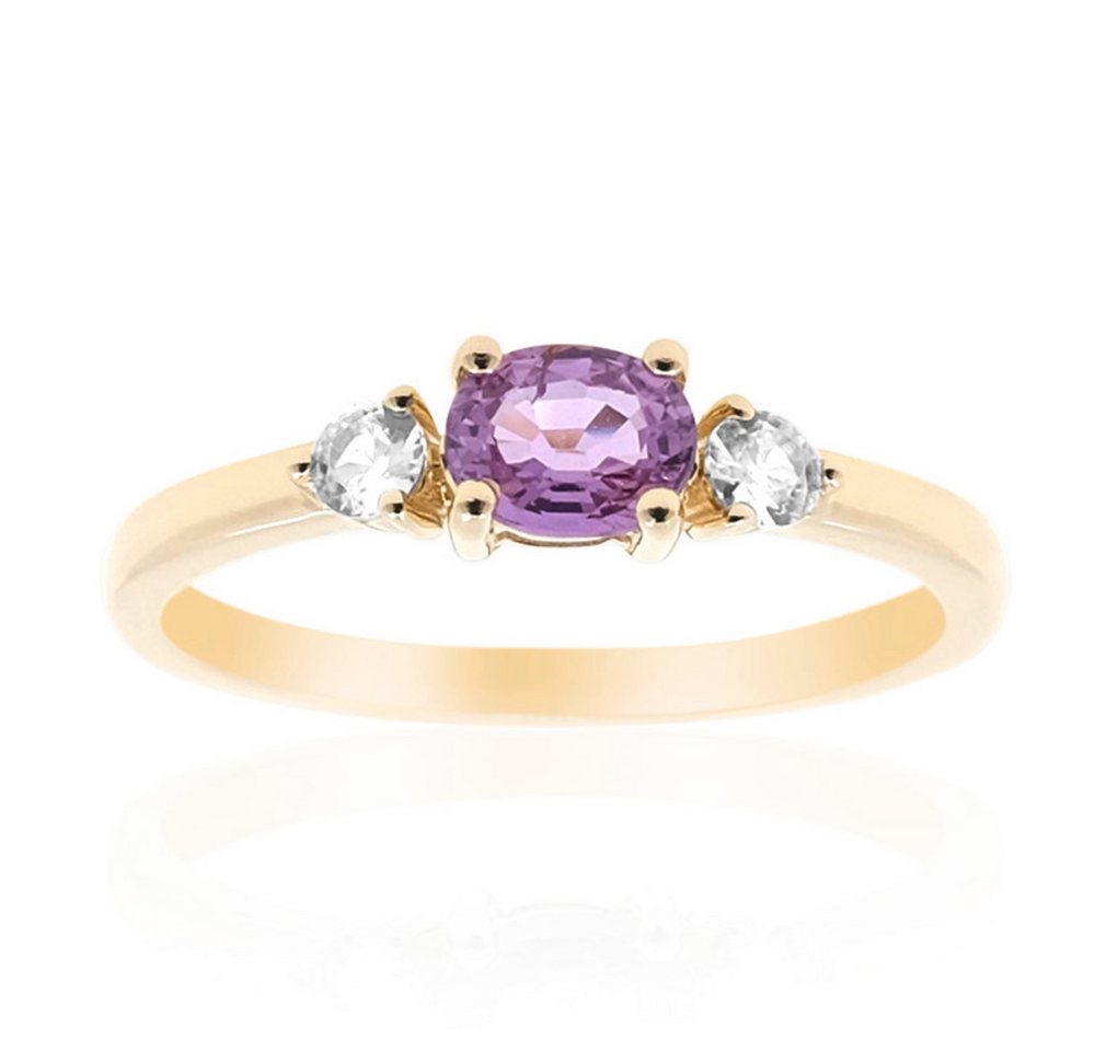 Cavill Goldring Cavill 9 K Gelbgold Ring mit 0,42 ct purpurviolettem Saphir Damenring (1-tlg) von Cavill