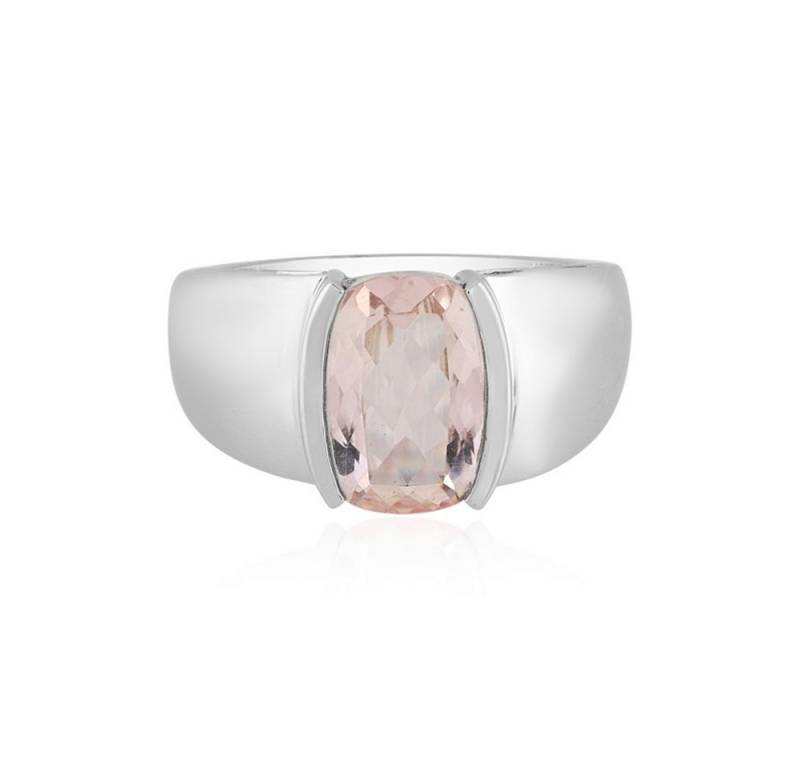 Cavill Solitärring Cavill Goldring 4,5 ct Morganit, 375 Weißgold, Antikschliff elegant (1-tlg) von Cavill