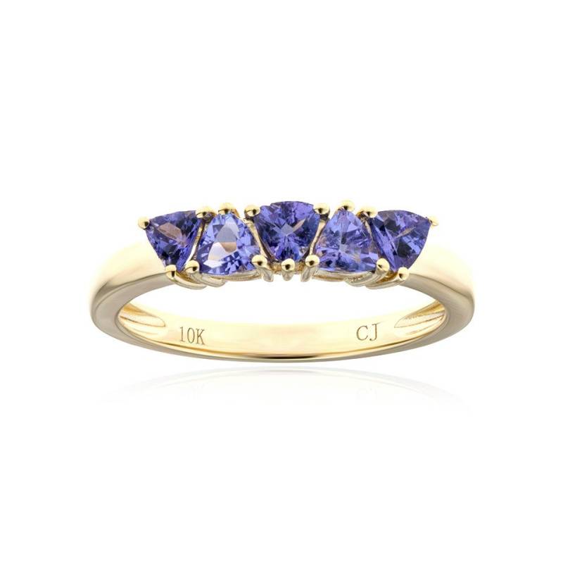 Cavill Goldring Anspruchsvoller 10K Gold Tansanit Ring, Trilliant Schliff, Tansania (1-tlg) von Cavill