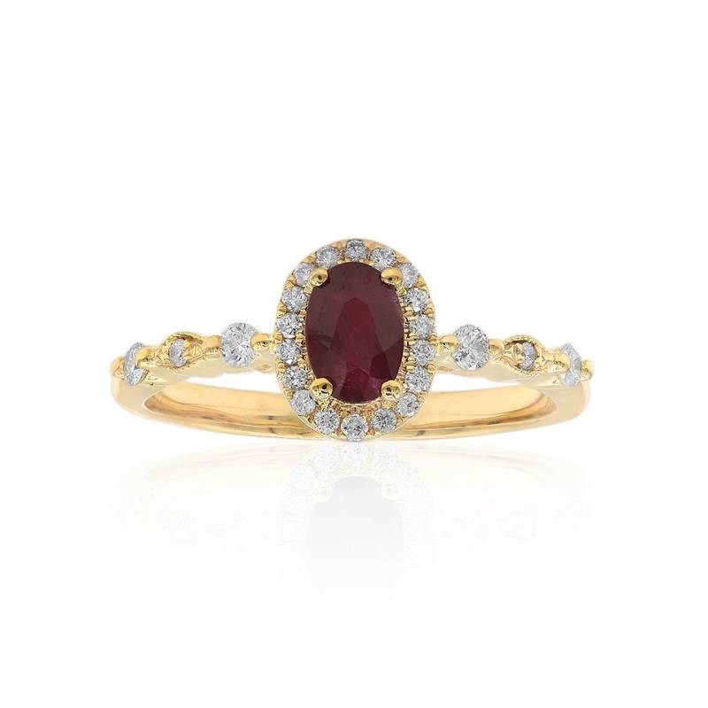 Cavill Diamantring 0,554ct Mosambik Rubin 10K Gold Ring, 24 Diamanten (1-tlg) von Cavill