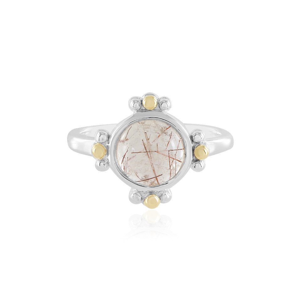J Classics Goldring Zilveren ring met een Koperkleurige rutielkwarts (Granulieren) (1-tlg) von J Classics