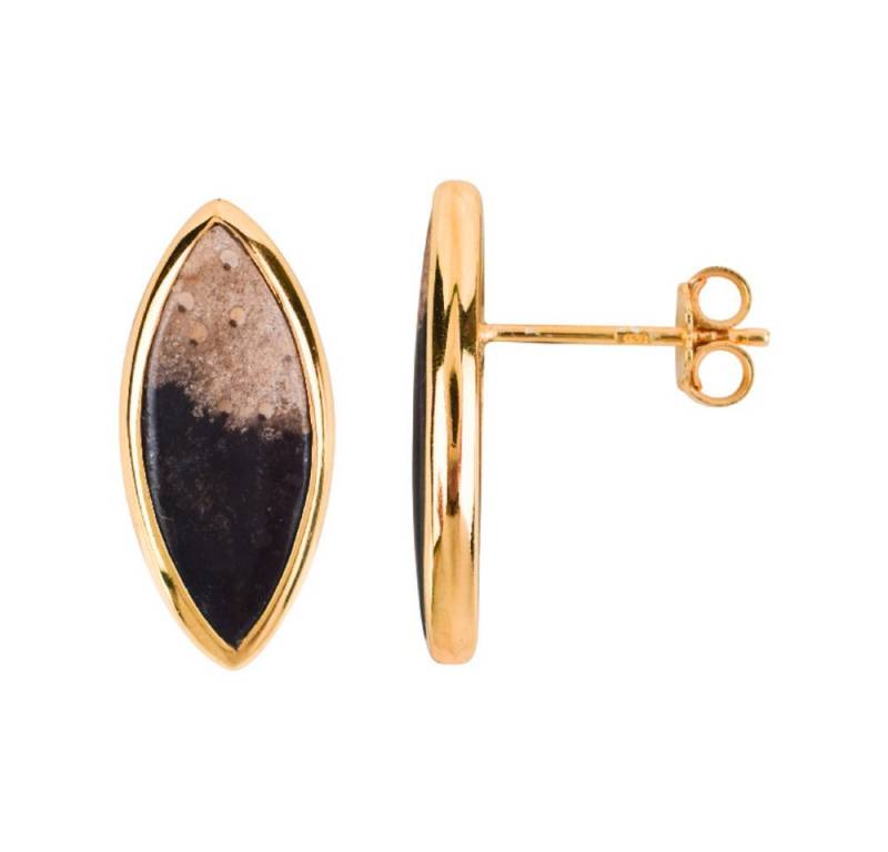 Cavill Ohrring-Set Cavill Damen Ohrringe 5,7 ct Versteinertes Holz 925er Silber vergoldet (2-tlg) von Cavill