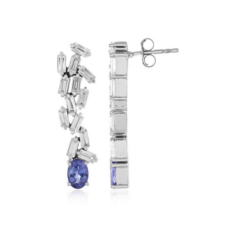 Cavill Ohrring-Set Cavill Tansanit Ohrringe 1,27 ct, 925 Silber platinbeschichtet (2-tlg) von Cavill