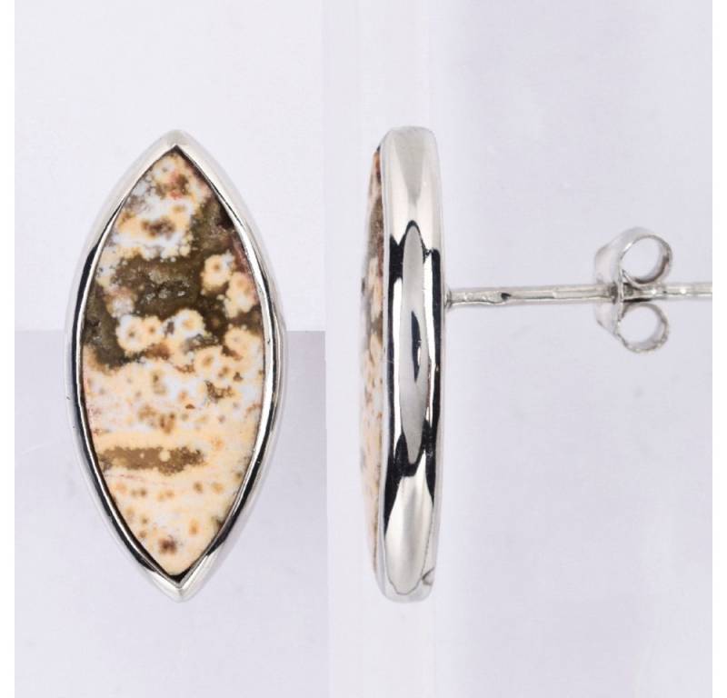 Cavill Ohrring-Set Cavill Meeresjaspis Ohrringe 6,55 ct, Marquise Silber 925 platiniert (2-tlg) von Cavill