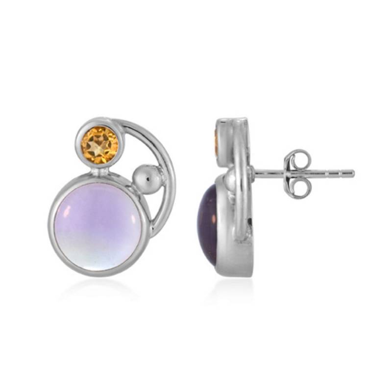 Cavill Ohrring-Set Ametrin Ohrringe 6,9 ct, 925 Silber platinierte Damen Schmuck (2-tlg) von Cavill