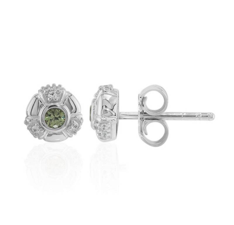 Cavill Ohrring-Set Cavill Demantoid Ohrringe 0,26 ct Grün, Rundschliff, Silber 925 (2-tlg) von Cavill