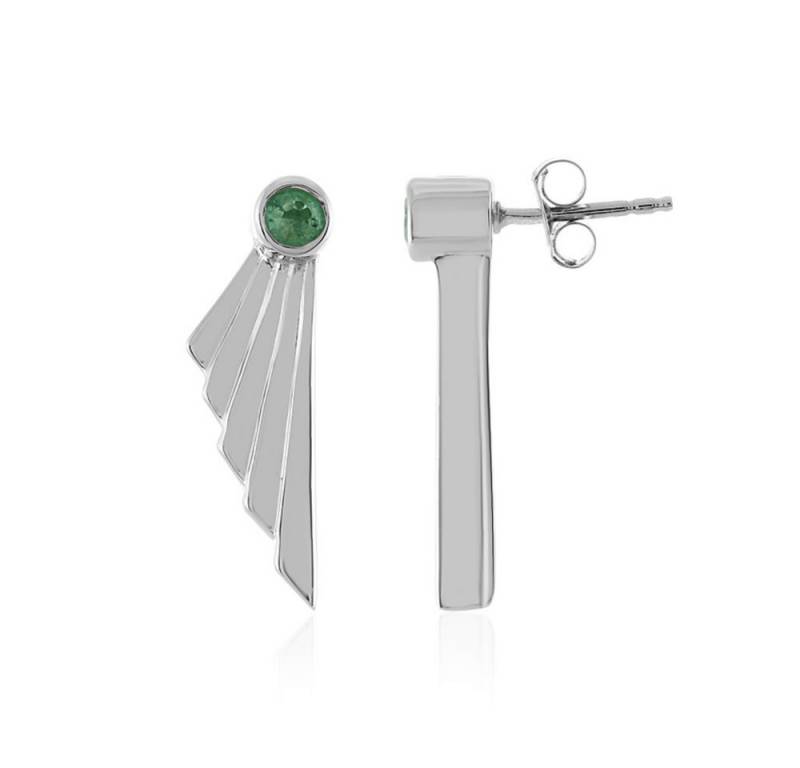 Cavill Ohrring-Set Cavill Ohrringe Damen 925er Silber platinisiert Smaragd 0,33 ct (2-tlg) von Cavill