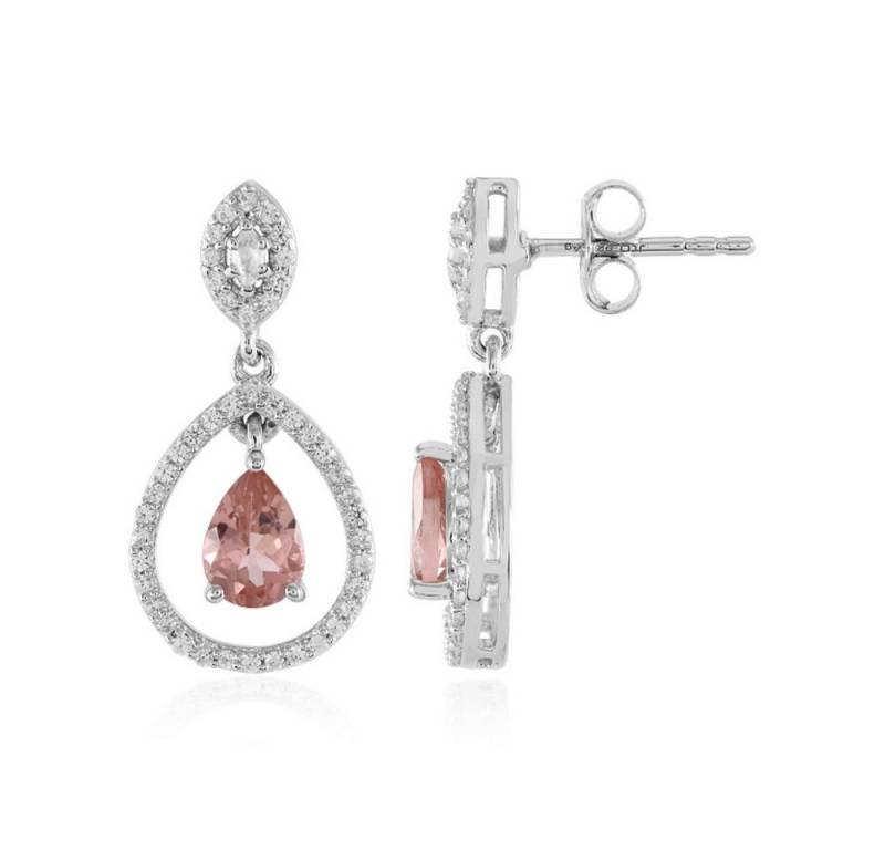 Cavill Ohrring-Set Cavill Turmalin Silberohrringe 1,84 ct Tropfen Zirkonia Platin (2-tlg) von Cavill