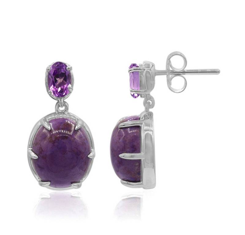 Cavill Ohrring-Set Cavill Sterlingsilber Ohrringe Damen Türkisjade 9,01 ct Amethyst (2-tlg) von Cavill