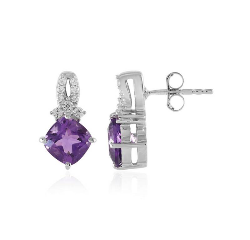 Cavill Ohrring-Set Cavill 925er Silber Ohrringe Damen, 2,68 ct Amethyst, Zirkonia (2-tlg) von Cavill