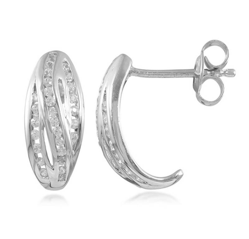 Cavill Ohrring-Set Cavill Creolen Sterlingsilber, 0,55 ct Zirkon, elegant, Damen (2-tlg) von Cavill