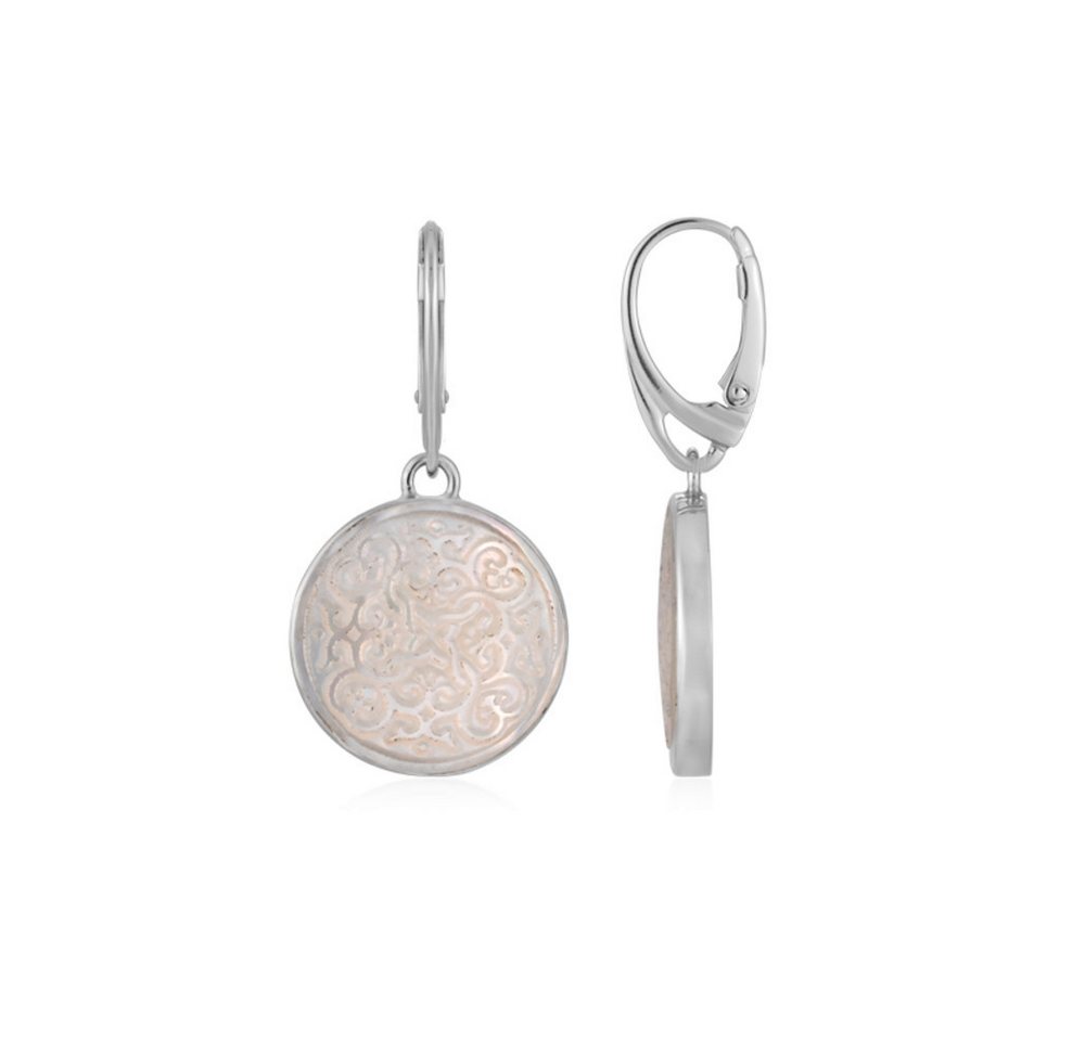 Cavill Ohrring-Set Cavill Damenohrringe Perlmutt 925 Sterling platiniert, rund 44mm (2-tlg) von Cavill