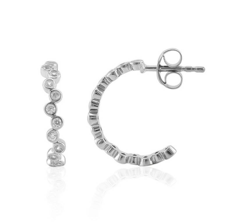 Cavill Ohrring-Set Creolen 17 mm 0,80 ct Zirkon Sterlingsilber platinbeschichtet (2-tlg) von Cavill