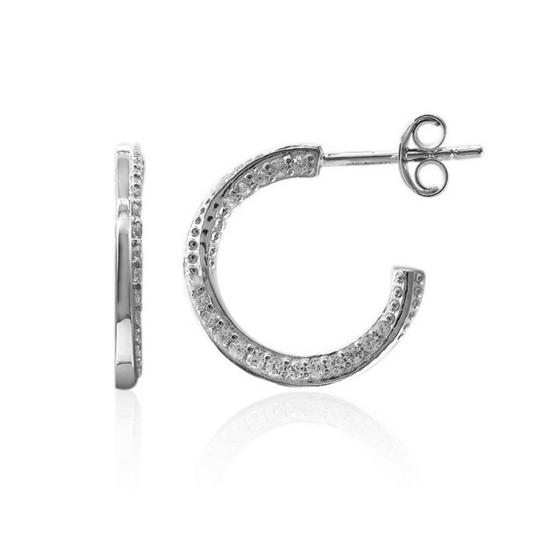 Cavill Ohrring-Set Cavill Sterling Silber Creolen 0,35 ct Zirkon Rund 16 mm Damen (2-tlg) von Cavill