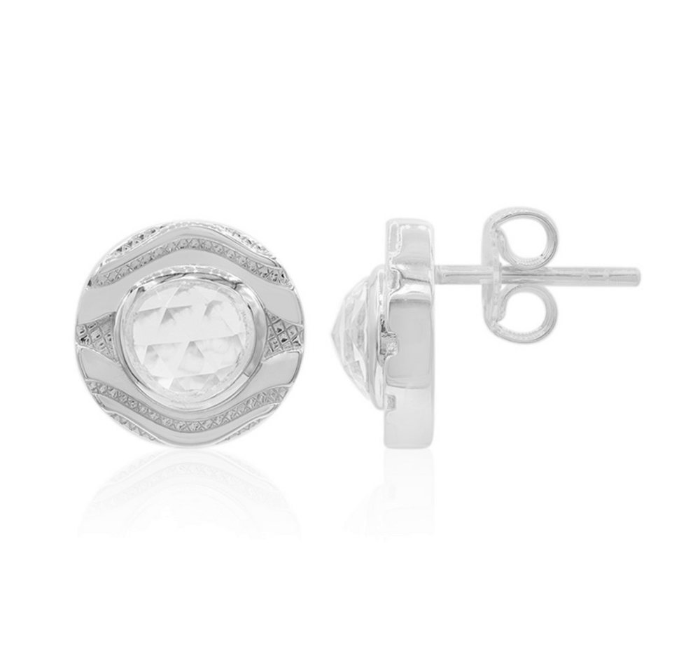 Cavill Ohrring-Set Weißer Topas Ohrstecker 1,78 ct, Sterling Silber, elegant rund (2-tlg) von Cavill