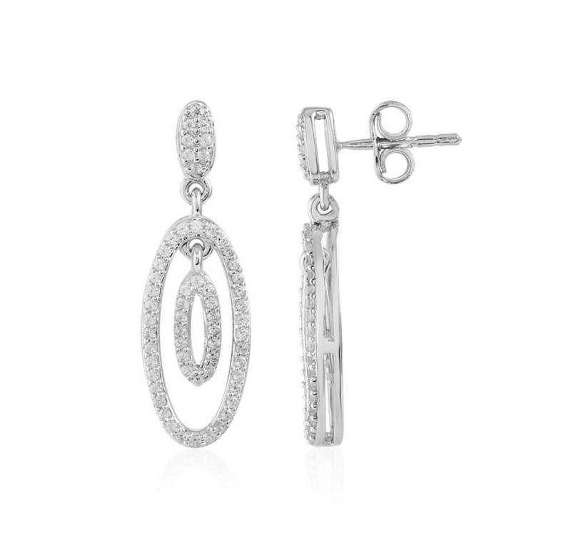 Cavill Ohrring-Set Cavill Zirkon Ohrringe Damen 925 Silber, 0,97 ct, Oval, 31 mm (2-tlg) von Cavill