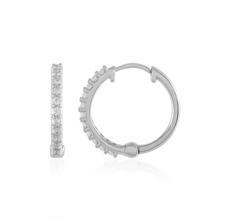 Cavill Ohrring-Set Cavill Creolen 0,45 ct Zirkon 925 Silber platin Damen Echtschmuck (2-tlg) von Cavill