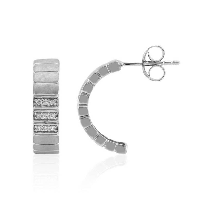 Cavill Ohrring-Set Cavill Damen Silberohrringe 0,171 ct Zirkon rund 18 mm platin (2-tlg) von Cavill