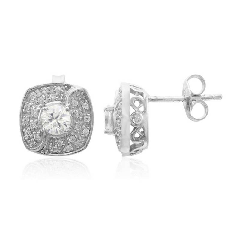 Cavill Ohrring-Set Cavill Zirkon 1,27 ct Silberohrringe quadratisch, Echtschmuck Damen (2-tlg) von Cavill