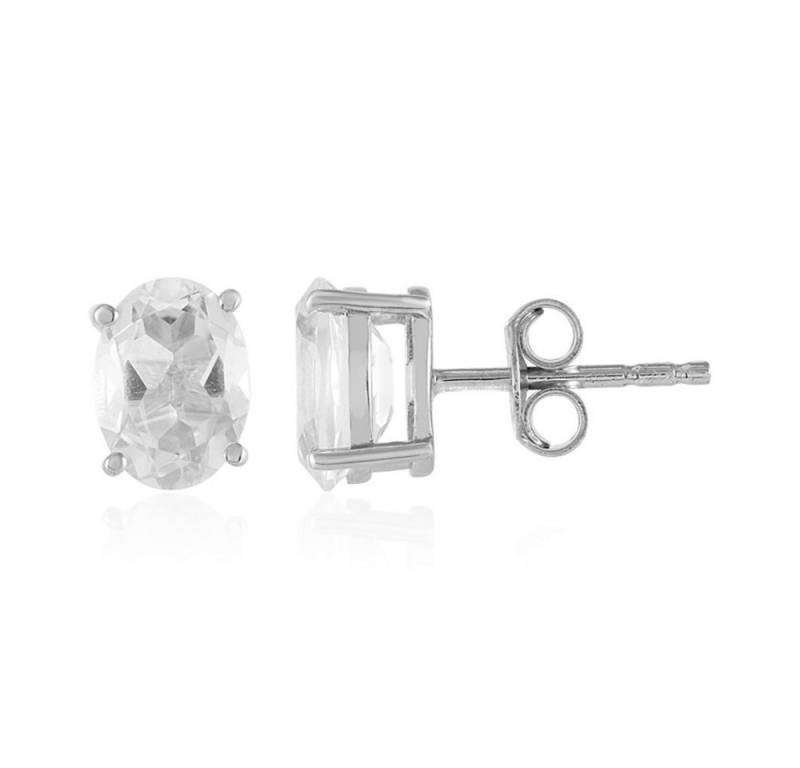 Cavill Ohrring-Set Weißer Topas Ohrstecker Oval 2,75 ct, Sterlingsilber Platin, Damen (2-tlg) von Cavill