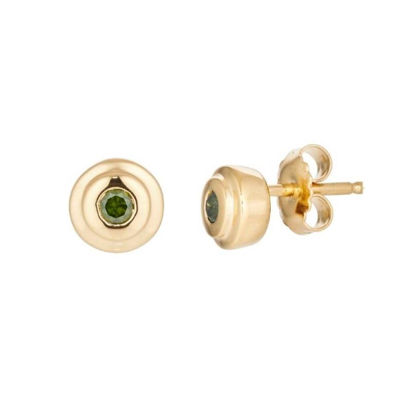 Cavill Ohrring-Set Cavill Echtschmuck Brillant 0,18 ct, Silber 925 goldplattiert grün (2-tlg) von Cavill