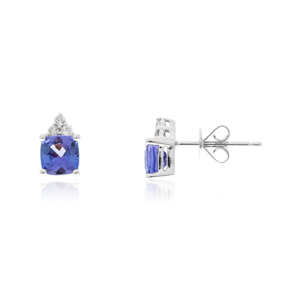 Cavill Ohrring-Set Schicke AAA-Tansanit-Kissen-Ohrringe aus 10K Weißgold, 1,256ct (2-tlg) von Cavill