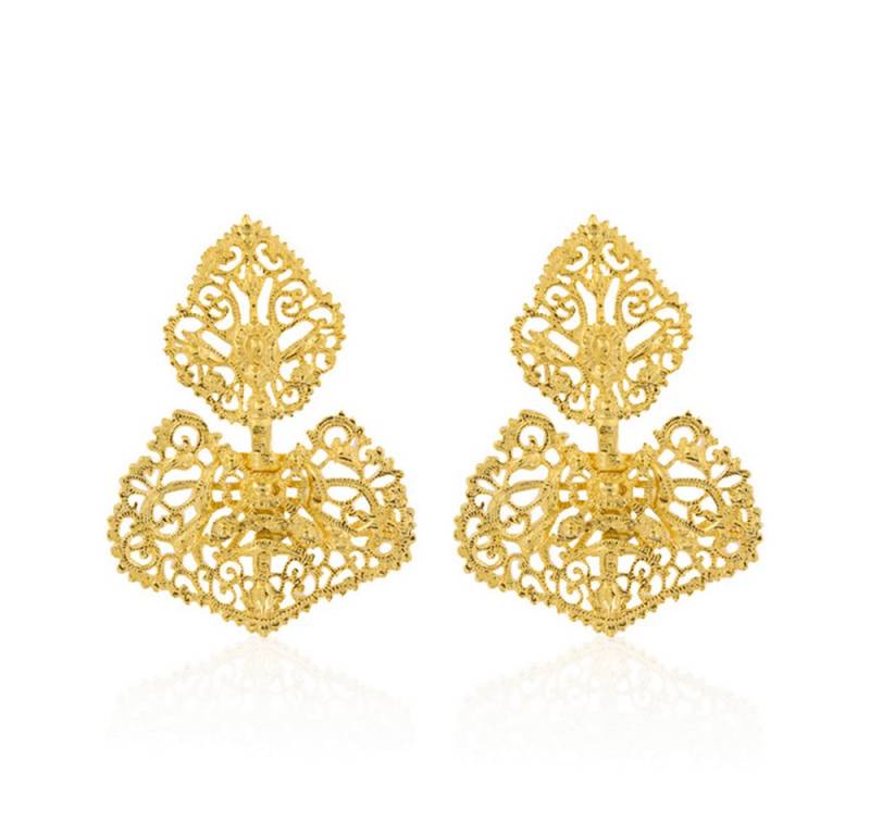 Cavill Ohrring-Set 925er Sterling Silber Ohrhänger, vergoldet, 56 mm, filigran, Damen (2-tlg) von Cavill