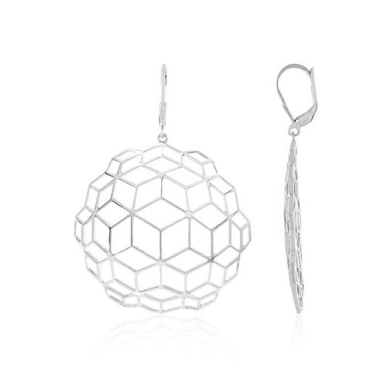 Cavill Ohrring-Set Cavill Bienenwaben Ohrringe 55 mm, 925 Silber plattiert, Damen (2-tlg) von Cavill