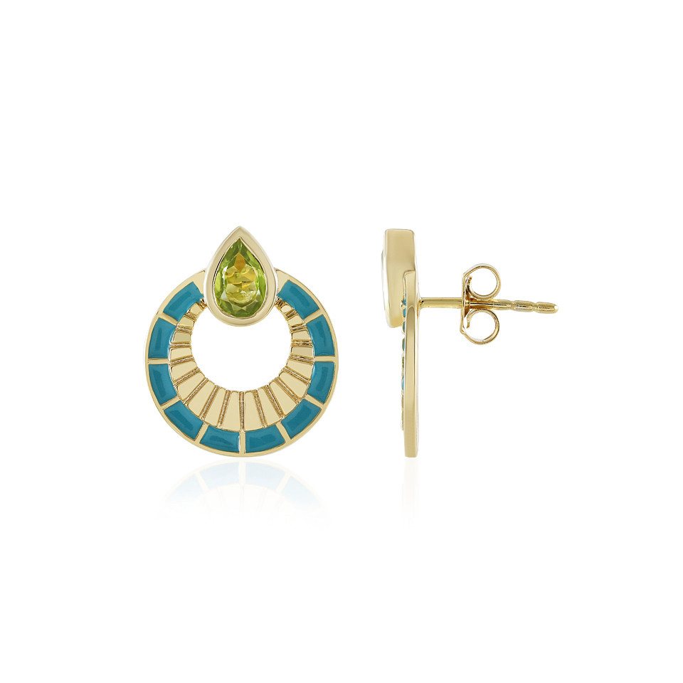 Cavill Ohrring-Set Schicke Peridot-Ohrringe aus vergoldetem Silber (2-tlg) von Cavill