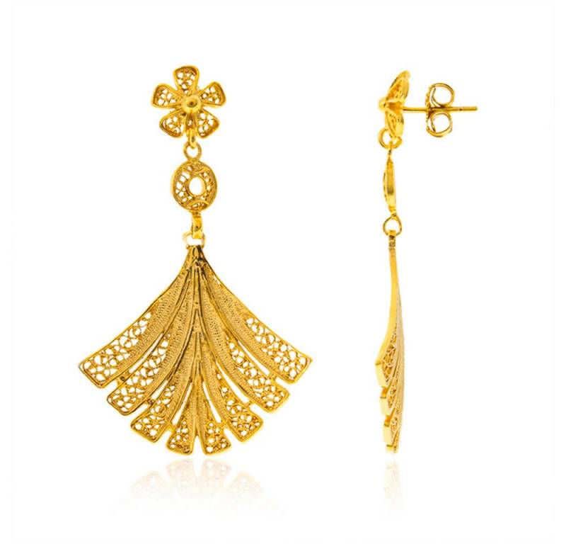 Cavill Ohrring-Set Cavill 925 Silber Ohrstecker Damen, goldplattiert, fächerförmig 49 mm (2-tlg) von Cavill