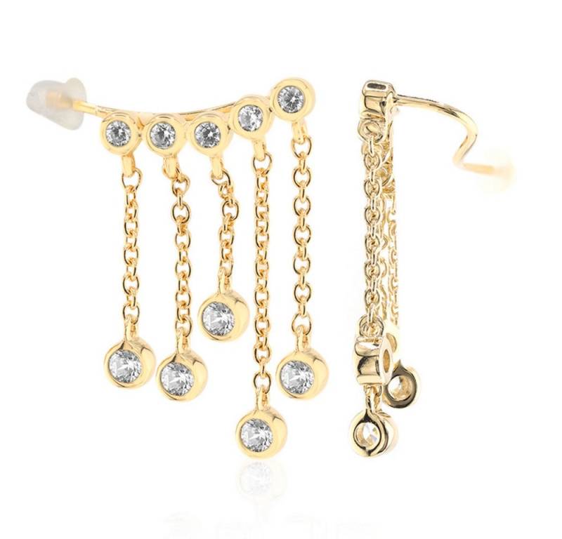 Cavill Ohrring-Set 1,3 ct Zirkon Ohrringe, vergoldet, Sterlingsilber, Damen (2-tlg) von Cavill