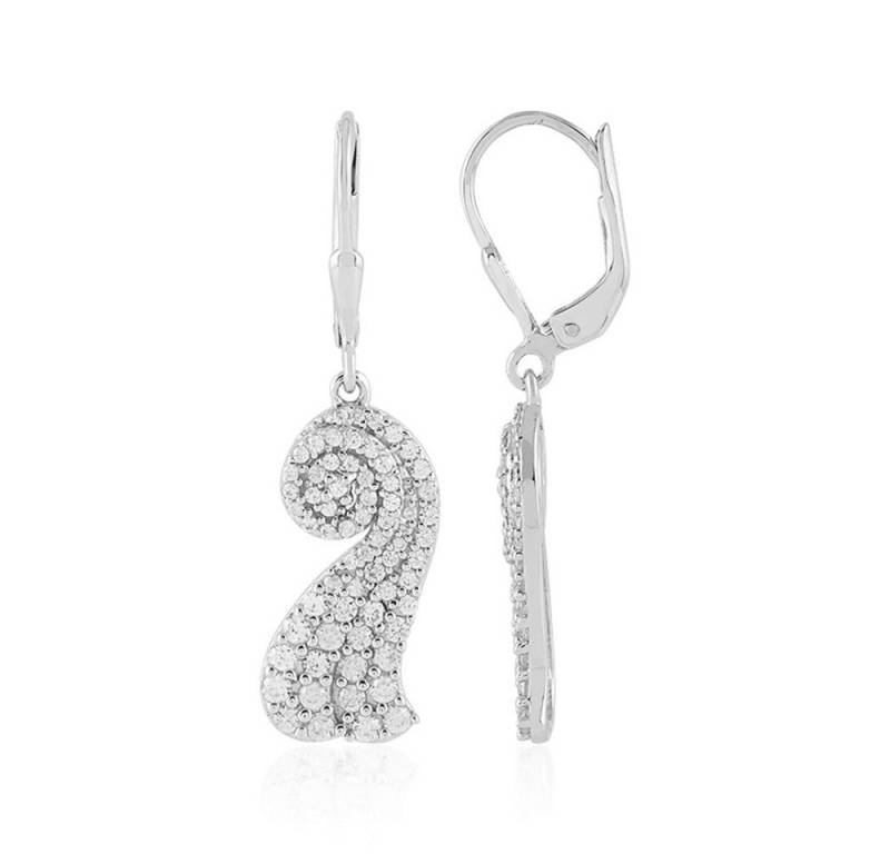 Cavill Ohrring-Set Zirkon Ohrringe 2,14 ct Tropfen Sterlingsilber platin elegant (2-tlg) von Cavill