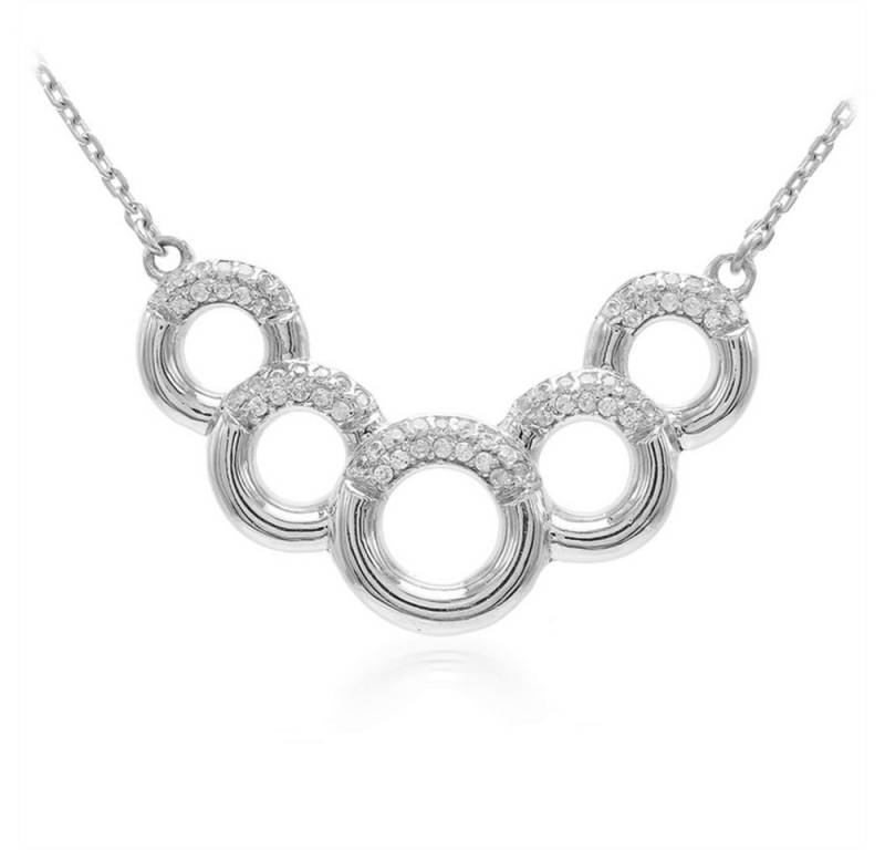 Cavill Silberkette Cavill Zirkon Silbercollier 0,49 ct Brillantschliff 925 Silber 46 cm (1-tlg) von Cavill