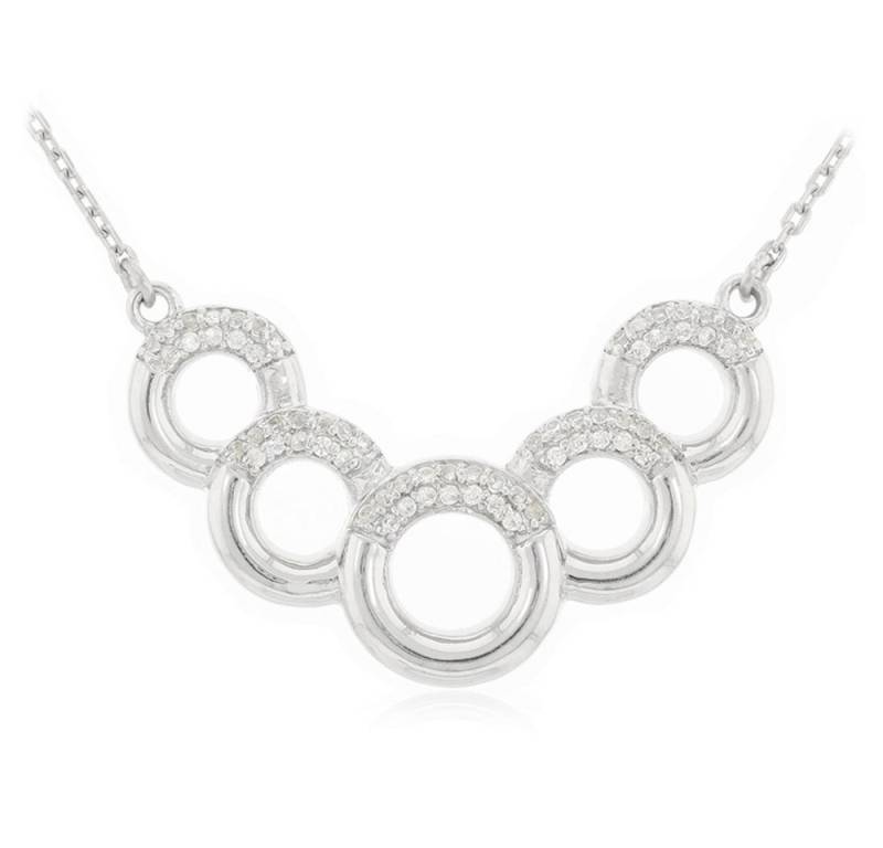 Cavill Silberkette Cavill Zirkon Silbercollier 0,489 ct Kambodscha Pavé 46 cm glänzend (1-tlg) von Cavill