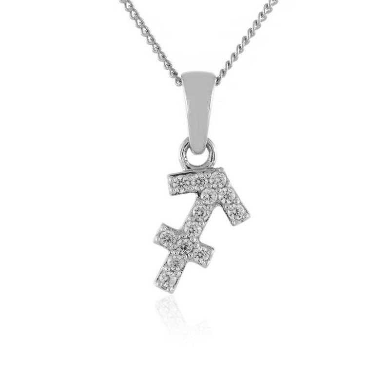 Cavill Silberkette Cavill Zirkon Sternzeichen Schütze Anhänger, 0,27 ct Silber platin (1-tlg) von Cavill